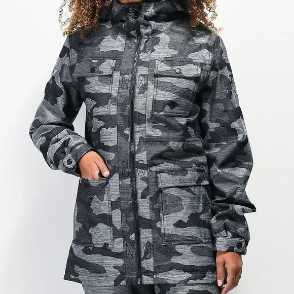 Aperture Aster Grey Camo 10K Snowboard Jacket - Picture 1 of 5
